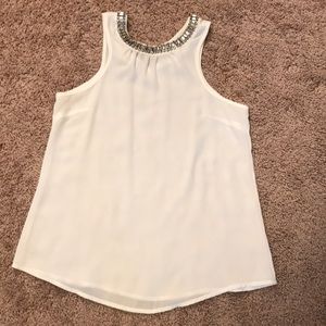 White Charlotte Russe Jeweled Tank Top
